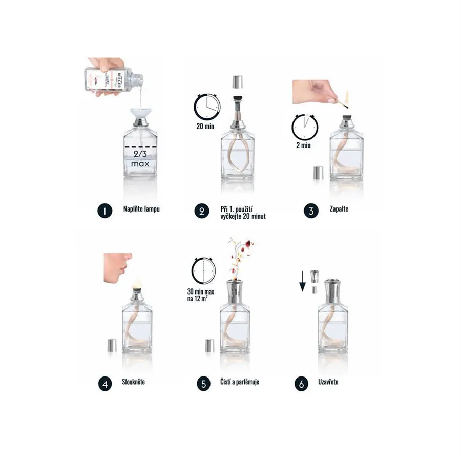 Maison Berger Paris katalytická lampa June transparentná + Neutrálna čistiaca zmes 250 ml, darčeková sada