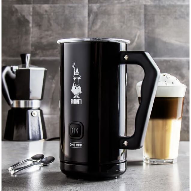 Bialetti 0004433 (MKF02) elektrický napeňovač mlieka, čierny, objem 300 ml