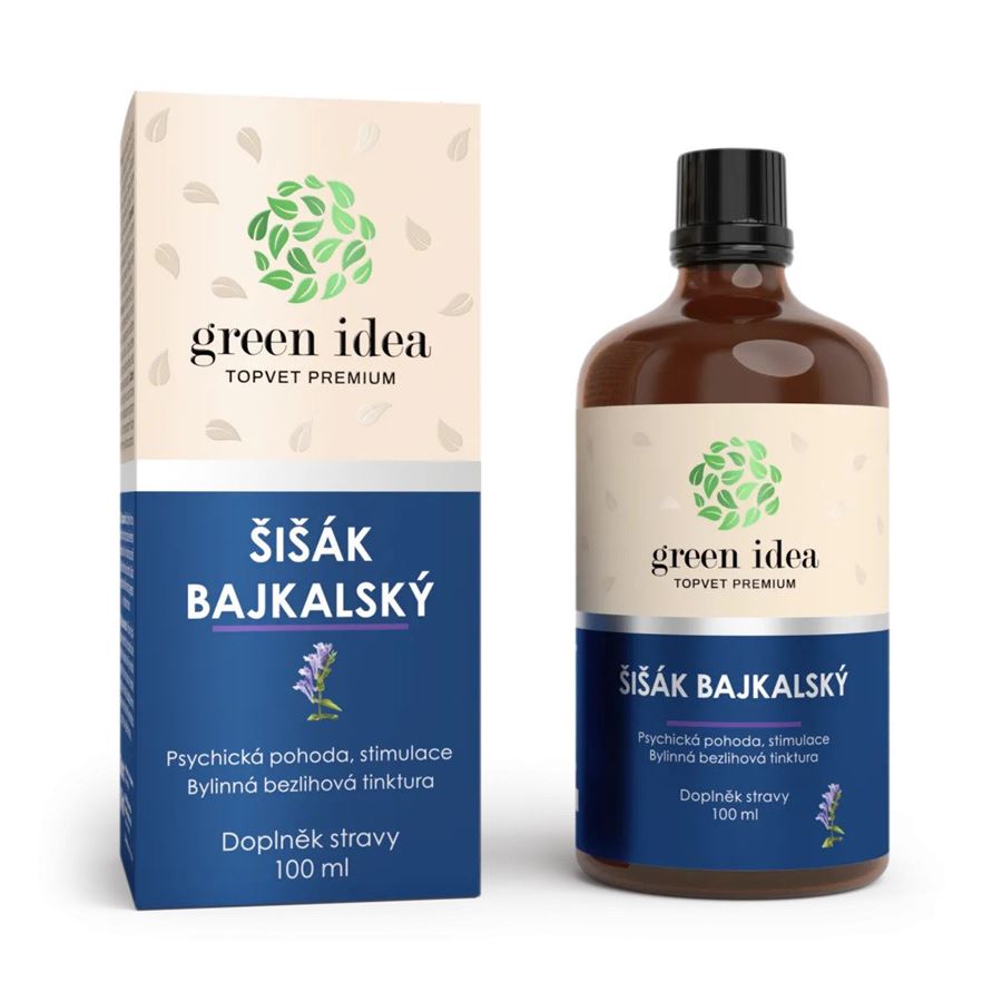 Green idea Šišak bajkalský bezlihová tinktúra kvapky 100 ml depresia, poruchy spánku