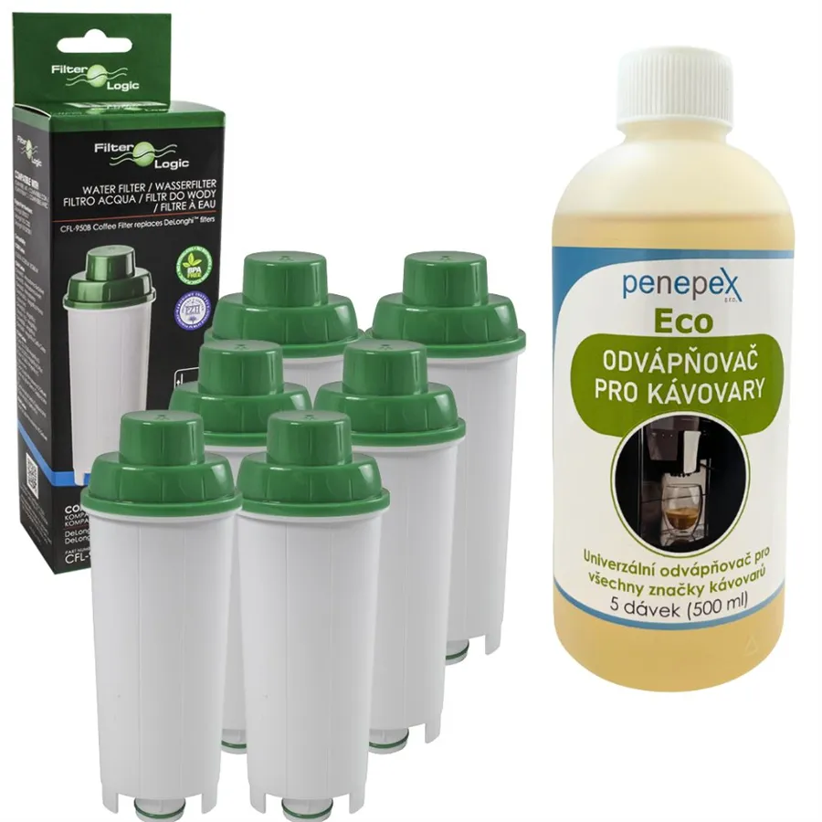 FilterLogic CFL-950B filter do kávovaru DeLonghi DLS C002 (6 ks) + Penepex Eco univerzálny odápňovač 500 ml