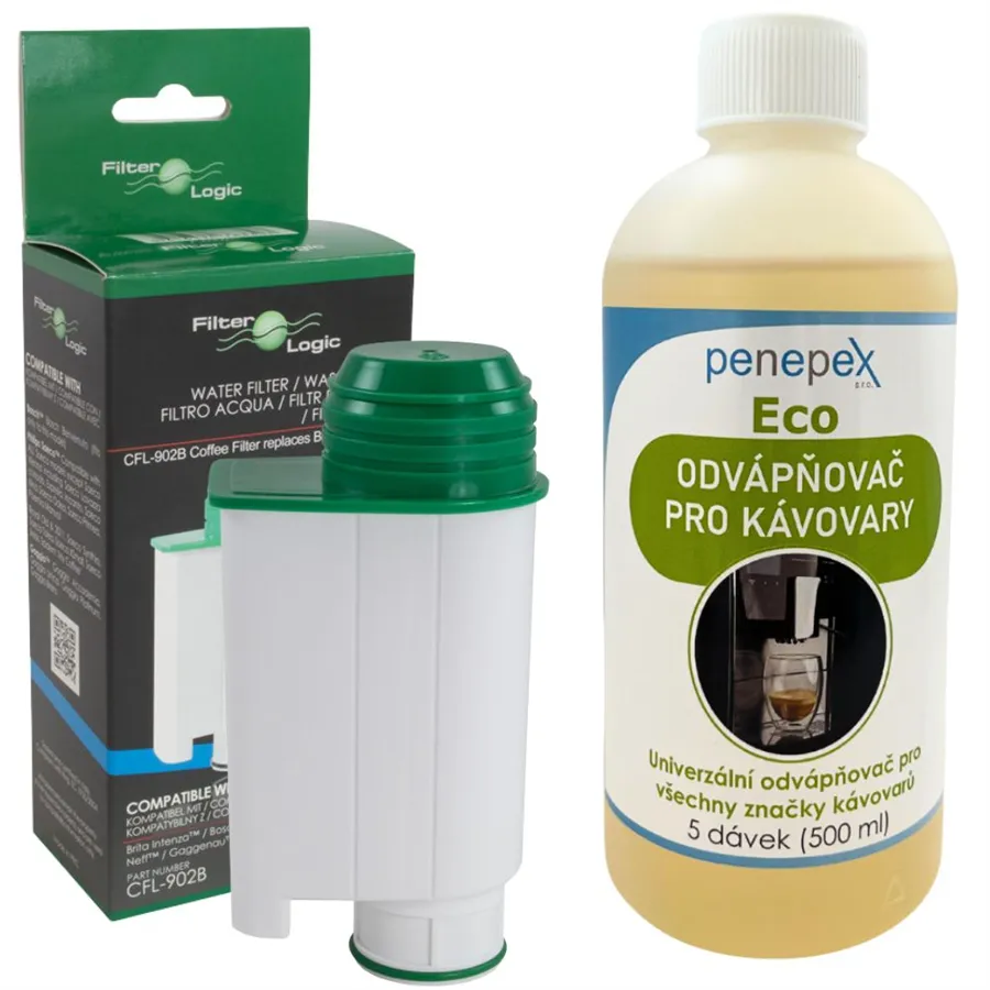 FilterLogic CFL-902B filter do kávovaru (kompatibilný s Saeco Brita Intenza+) + Penepex Eco univerzálny odvápňovač 500 ml