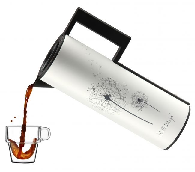 Konferenčná termoska biela so sklenenou vložkou Vialli Design CORTO 1 l